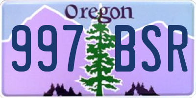 OR license plate 997BSR