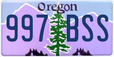 OR license plate 997BSS