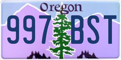 OR license plate 997BST