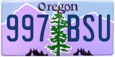 OR license plate 997BSU