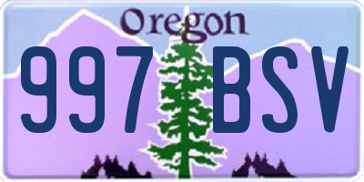 OR license plate 997BSV