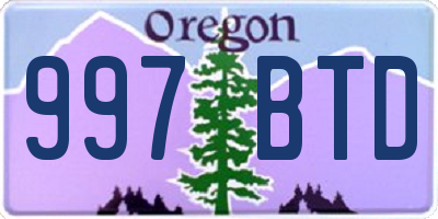OR license plate 997BTD