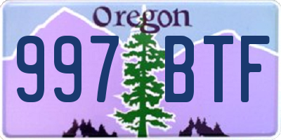 OR license plate 997BTF