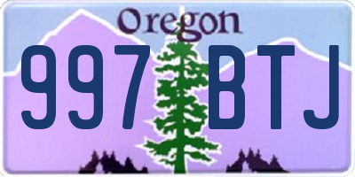 OR license plate 997BTJ