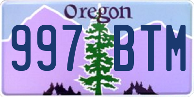 OR license plate 997BTM