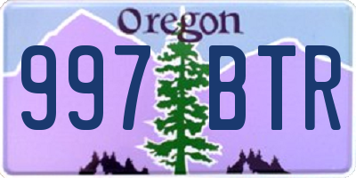 OR license plate 997BTR