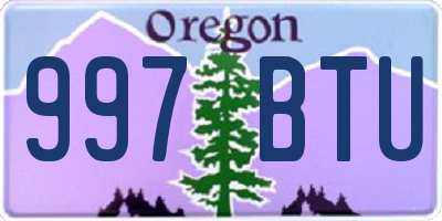 OR license plate 997BTU