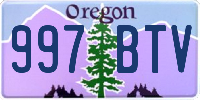 OR license plate 997BTV