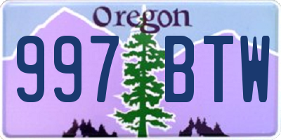 OR license plate 997BTW