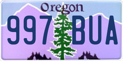 OR license plate 997BUA