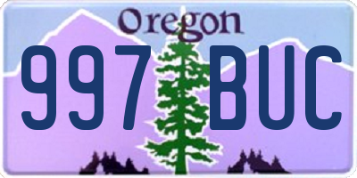 OR license plate 997BUC
