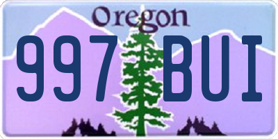 OR license plate 997BUI