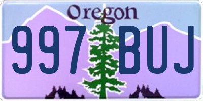 OR license plate 997BUJ