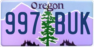 OR license plate 997BUK