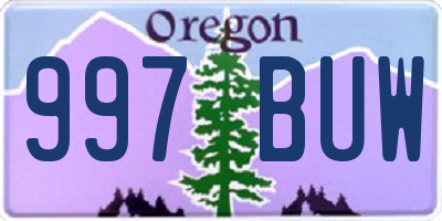 OR license plate 997BUW