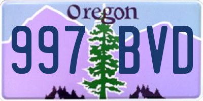 OR license plate 997BVD