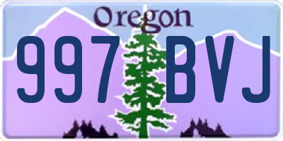 OR license plate 997BVJ