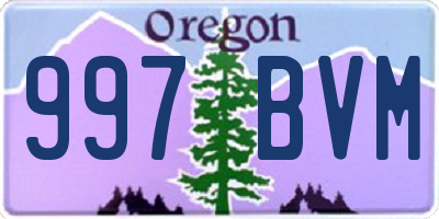 OR license plate 997BVM