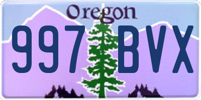 OR license plate 997BVX
