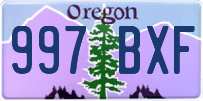 OR license plate 997BXF