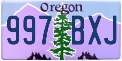 OR license plate 997BXJ