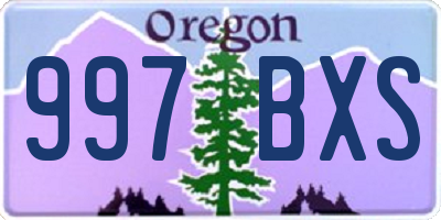 OR license plate 997BXS