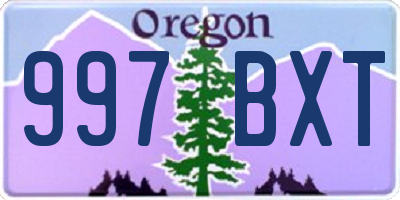 OR license plate 997BXT