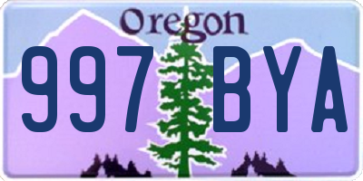 OR license plate 997BYA