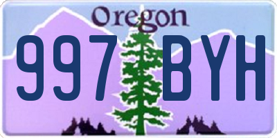 OR license plate 997BYH