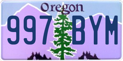 OR license plate 997BYM