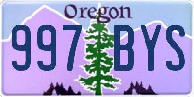 OR license plate 997BYS