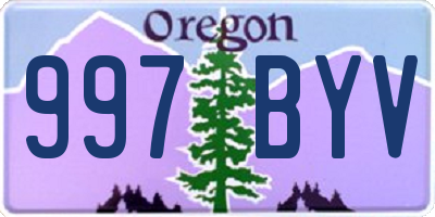 OR license plate 997BYV