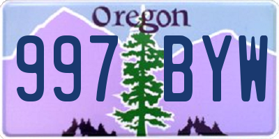 OR license plate 997BYW