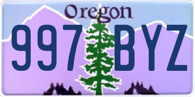 OR license plate 997BYZ