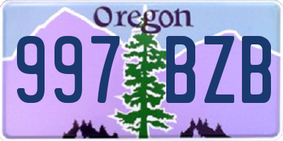 OR license plate 997BZB
