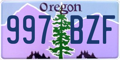 OR license plate 997BZF