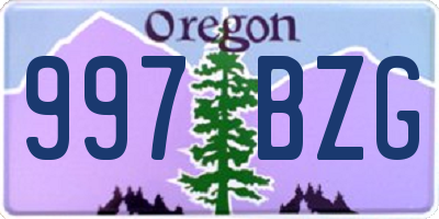 OR license plate 997BZG