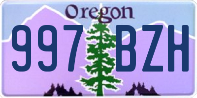 OR license plate 997BZH