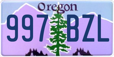 OR license plate 997BZL