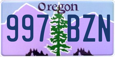 OR license plate 997BZN