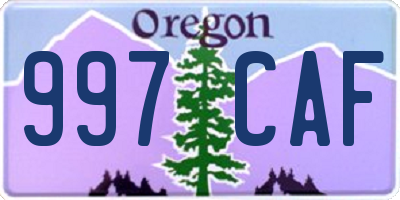 OR license plate 997CAF