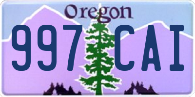 OR license plate 997CAI