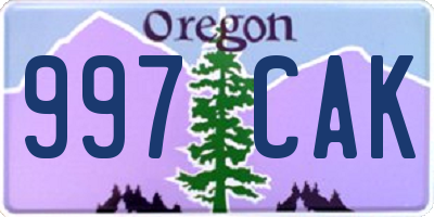 OR license plate 997CAK