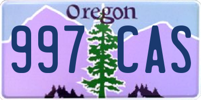OR license plate 997CAS