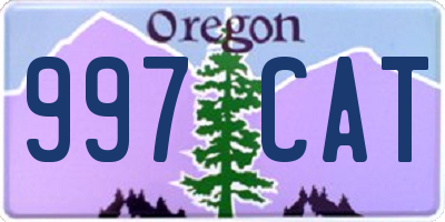 OR license plate 997CAT