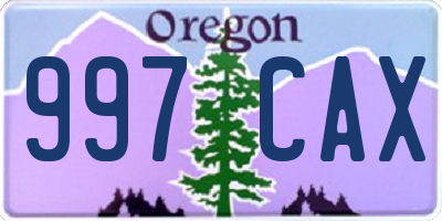 OR license plate 997CAX