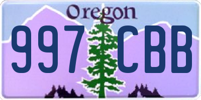 OR license plate 997CBB