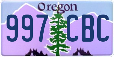 OR license plate 997CBC