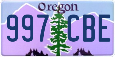 OR license plate 997CBE