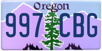 OR license plate 997CBG